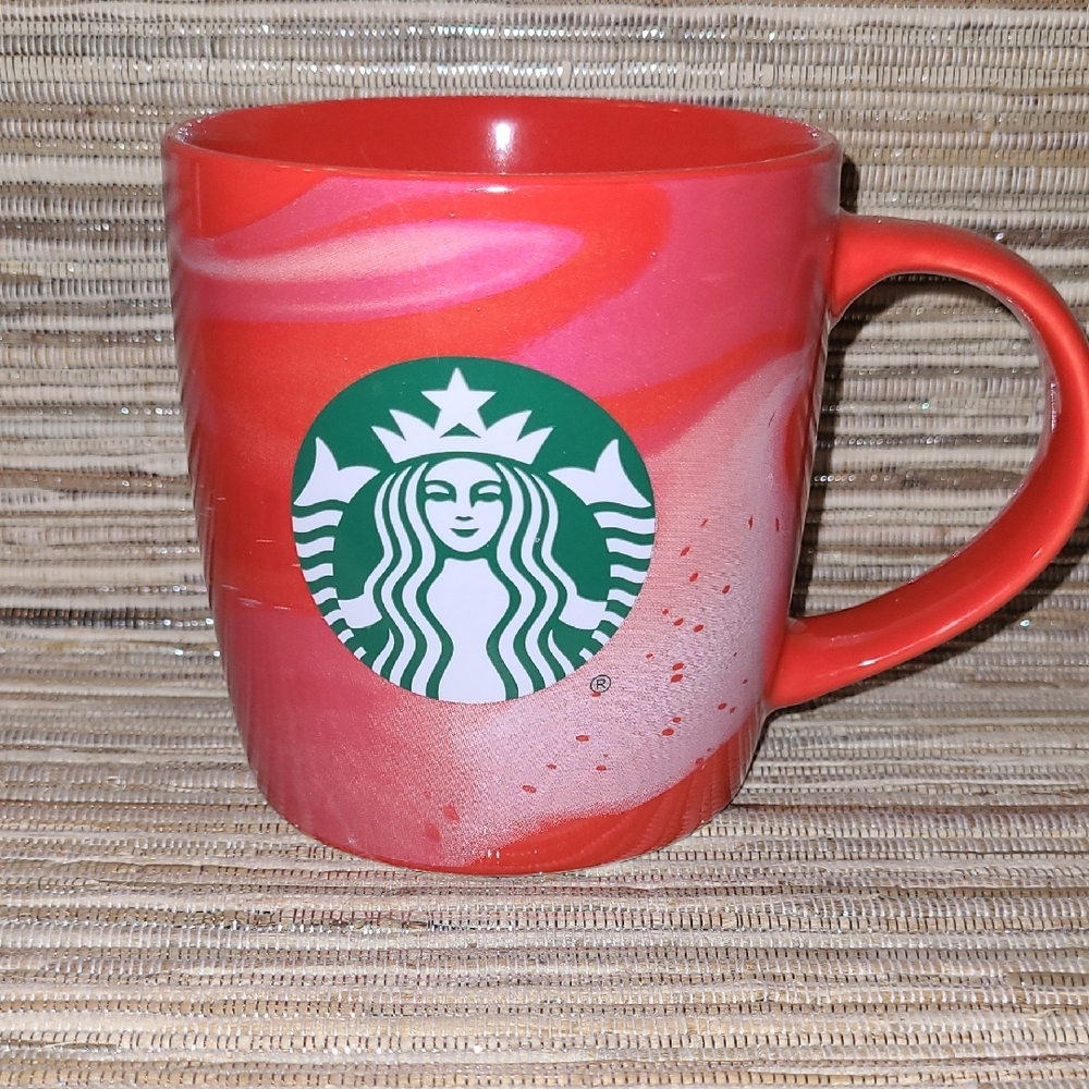Starbucks Red and Pink Swirl Mug